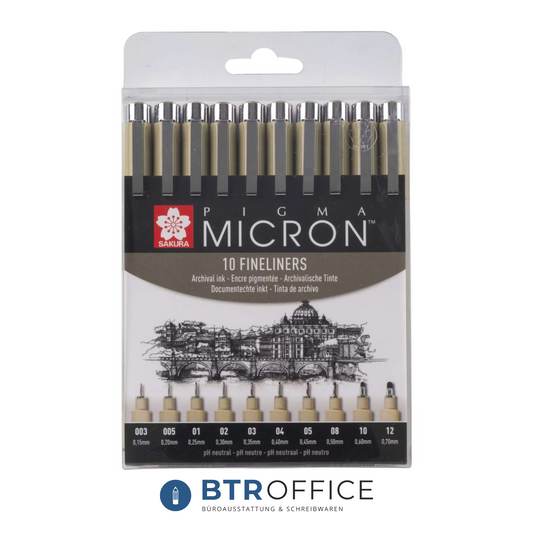 SAKURA® PIGMA MICRON™ 10er-Fineliner-Set, schwarz
