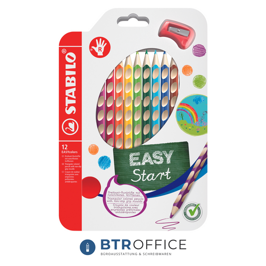 Dreikant-Buntstift STABILO EASYcolors 12er Kartonetui - Rechtshänder:innen