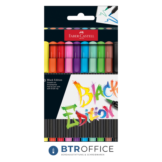 Faber-Castell Filzstift Black Edition, 10er Kartonetui