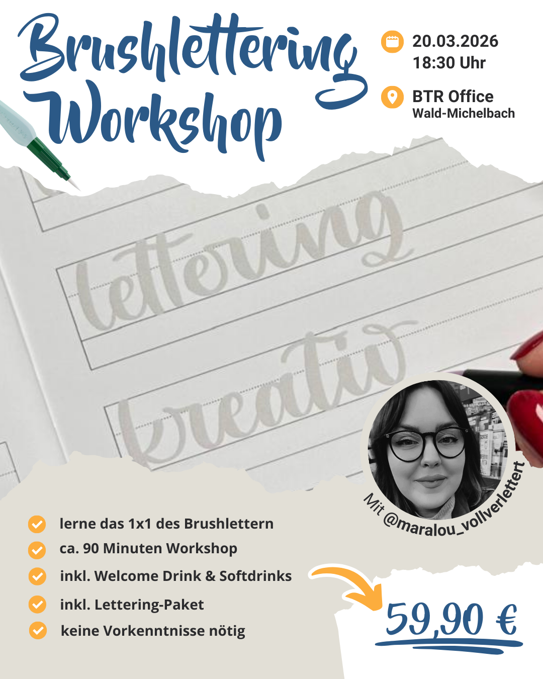 Brushlettering Workshop mit Mara
